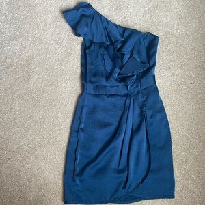 Midnight Blue BCBGeneration One Shoulder above knee formal dress